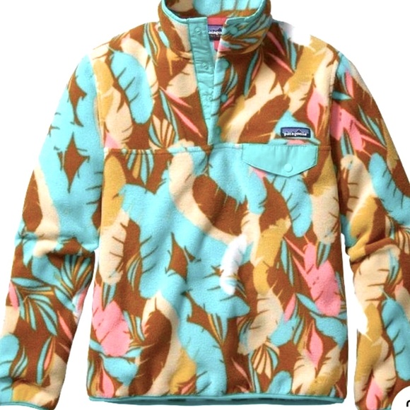 Patagonia Dancing Feathers Synchilla Qtr Snap - L - Picture 2 of 12